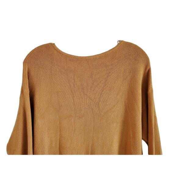 SOFT SURROUNDINGS Women's M Sweater Marigold Yellow Drop Shoulder 3/4 Sleeve 36" - Picture 6 of 7